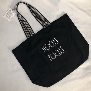 NEW! RAE DUNN Hocus Pocus Black Canvas Tote Bag, New With Tags! Halloween